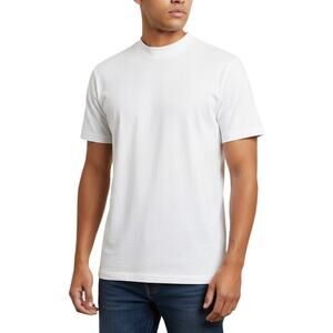 Telentless Mock Neck Short Sleeve White Cotton T-Shirt Men’s Small NWOT